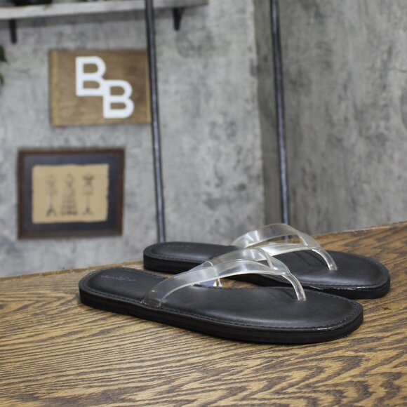 Universal Thread Womens Keilani Thong Flip Flops 93321989 Clear / Black 10M - Picture 1 of 10